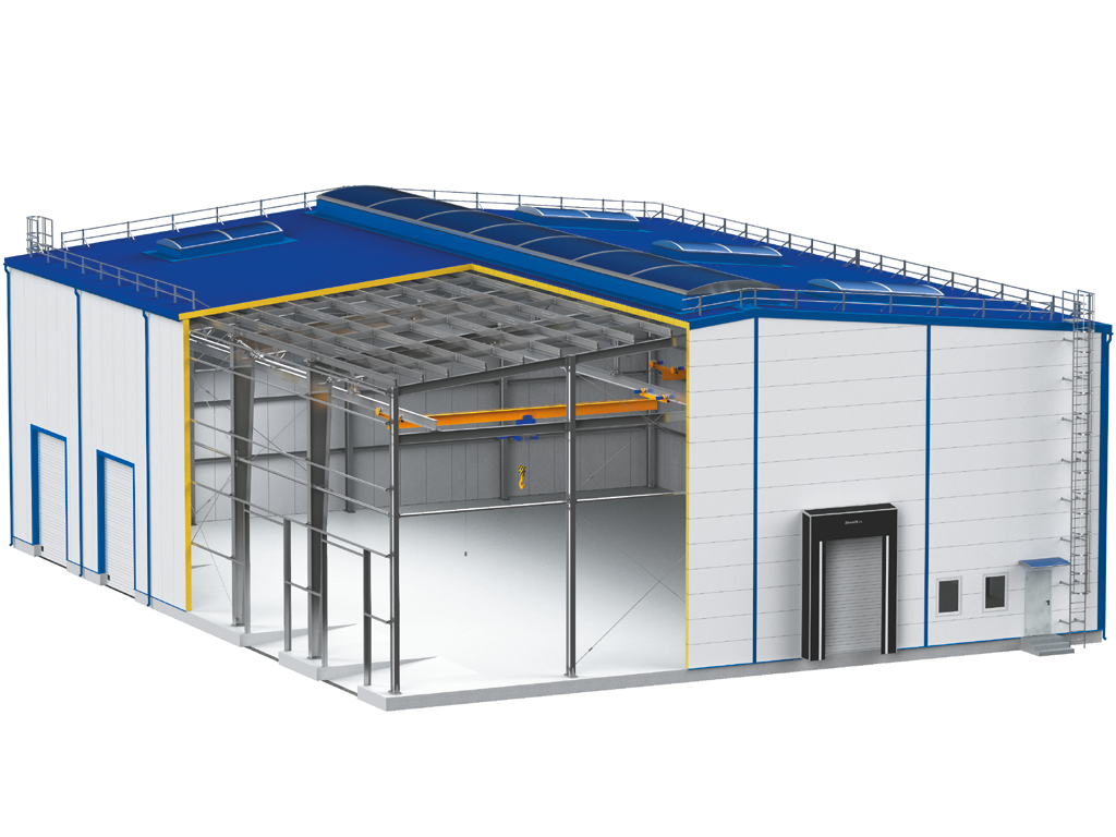 Ikki tomli tom uchun ramkali karkasli binolar